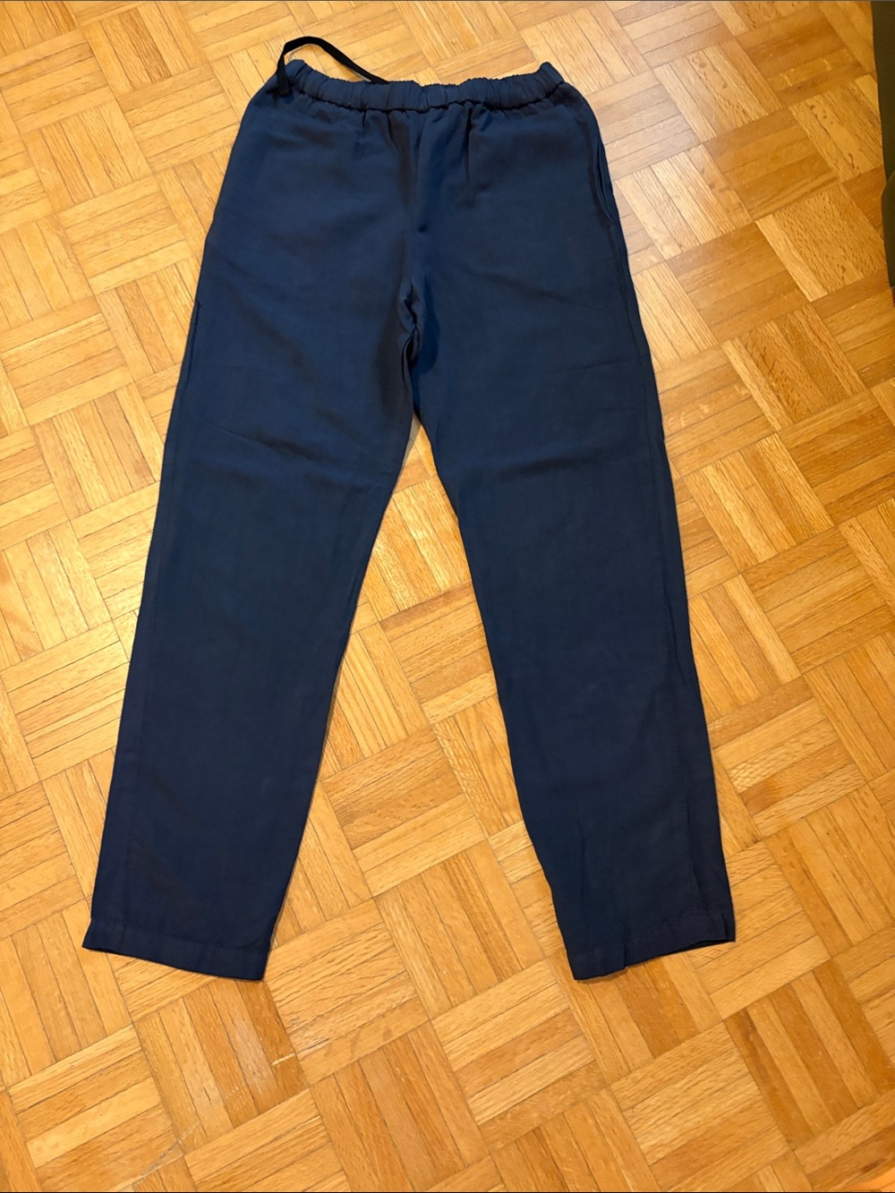Pomandere  Navy Casual Drawstring Pants